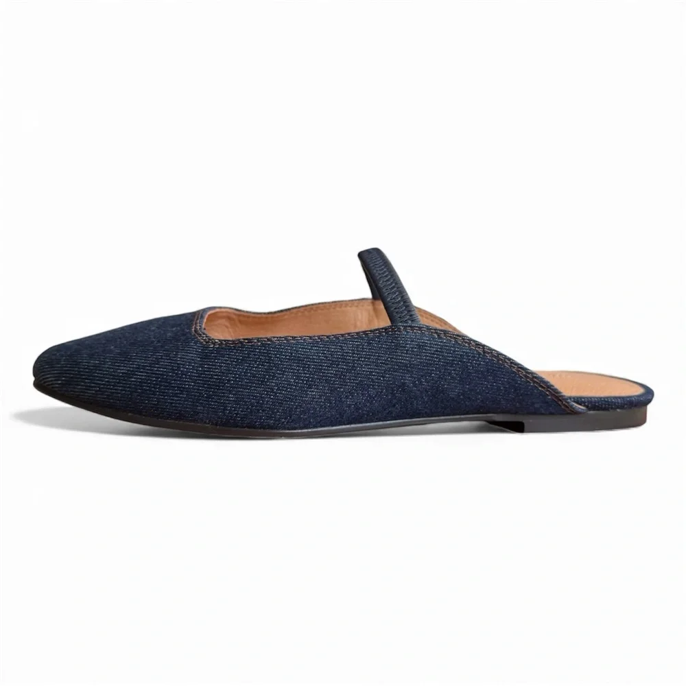 Madewell The Greta Ballet Flat Mule Dark Denim Multi Women’s Size 7 - Picture 3 of 11
